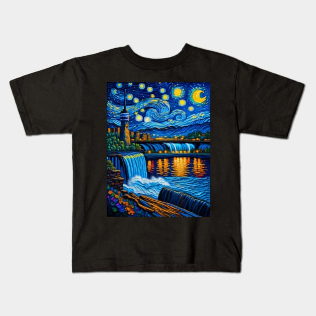 Niagara Falls Kids T-Shirt by FUN GOGH